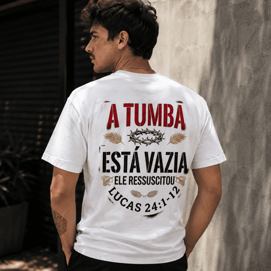 Camiseta Cristã - Ele Ressuscitou | Branca