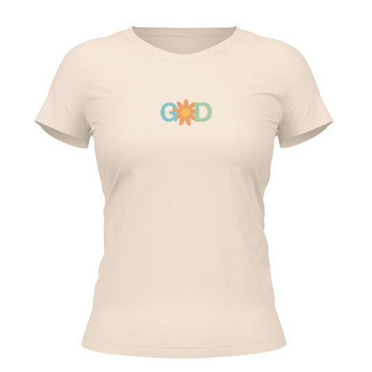 Camiseta Cristã Feminina - God | Off White
