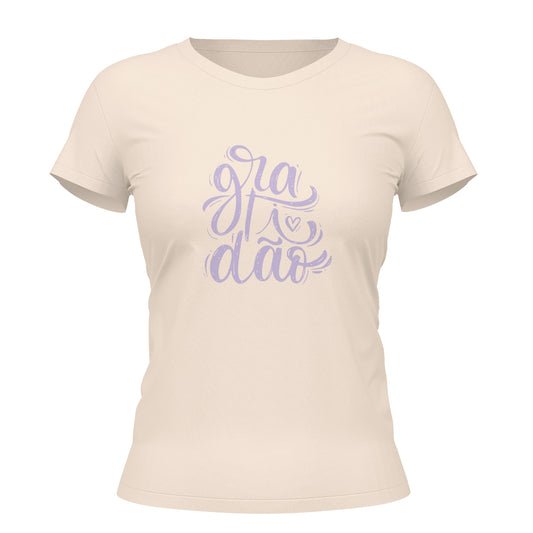 Camiseta Cristã Feminina - Gratidão | Off White