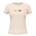 Camiseta Cristã Feminina - Jesus Colorido | Off White