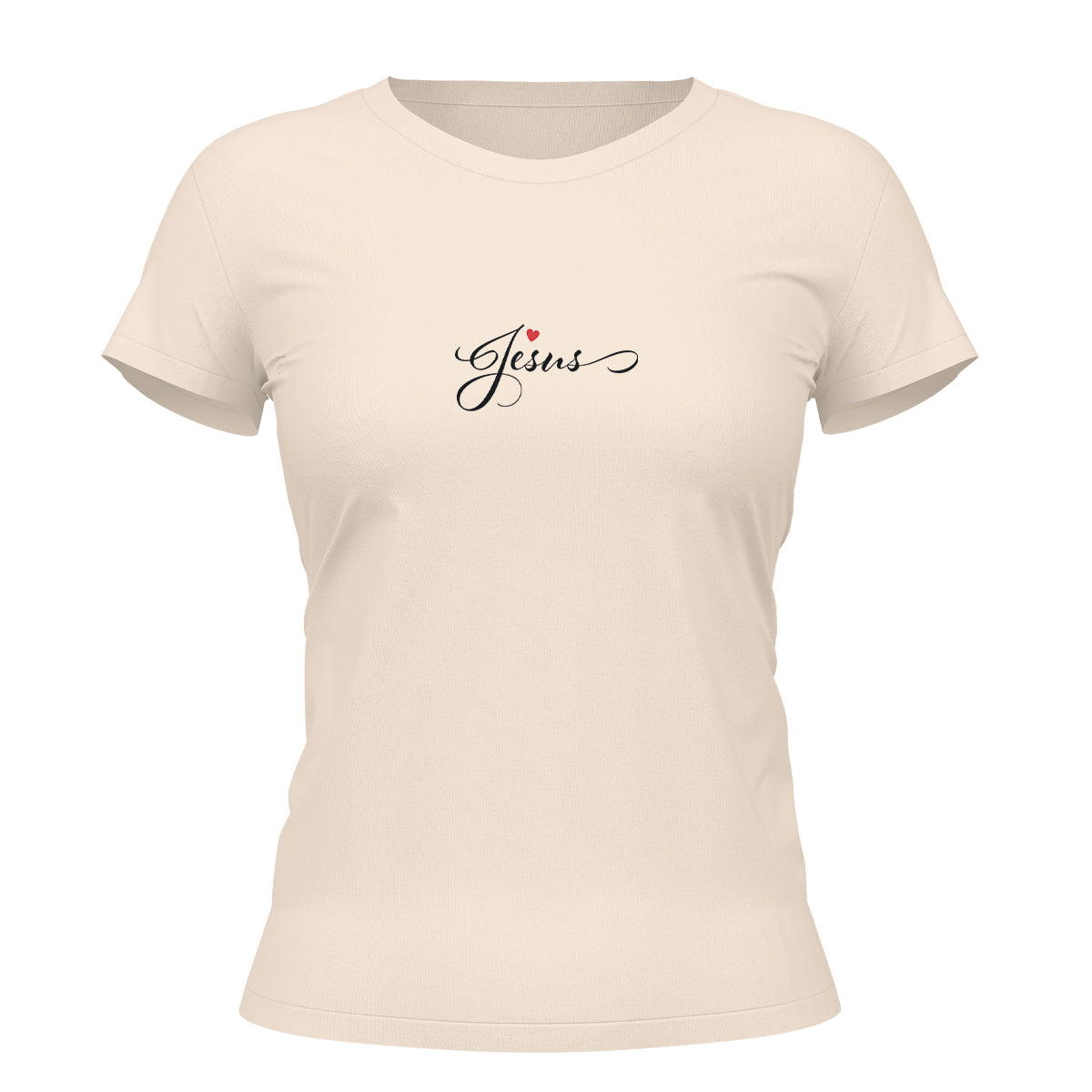 Camiseta Cristã Feminina - Jesus Coração | Off White