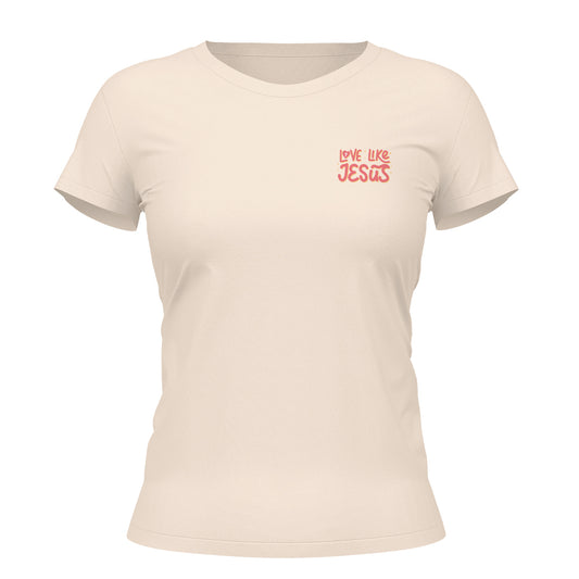 Camiseta Cristã Feminina - Love Like Jesus | Off White