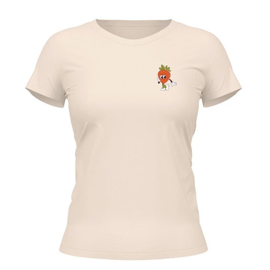 Camiseta Cristã Feminina - Morango Feliz | Off White