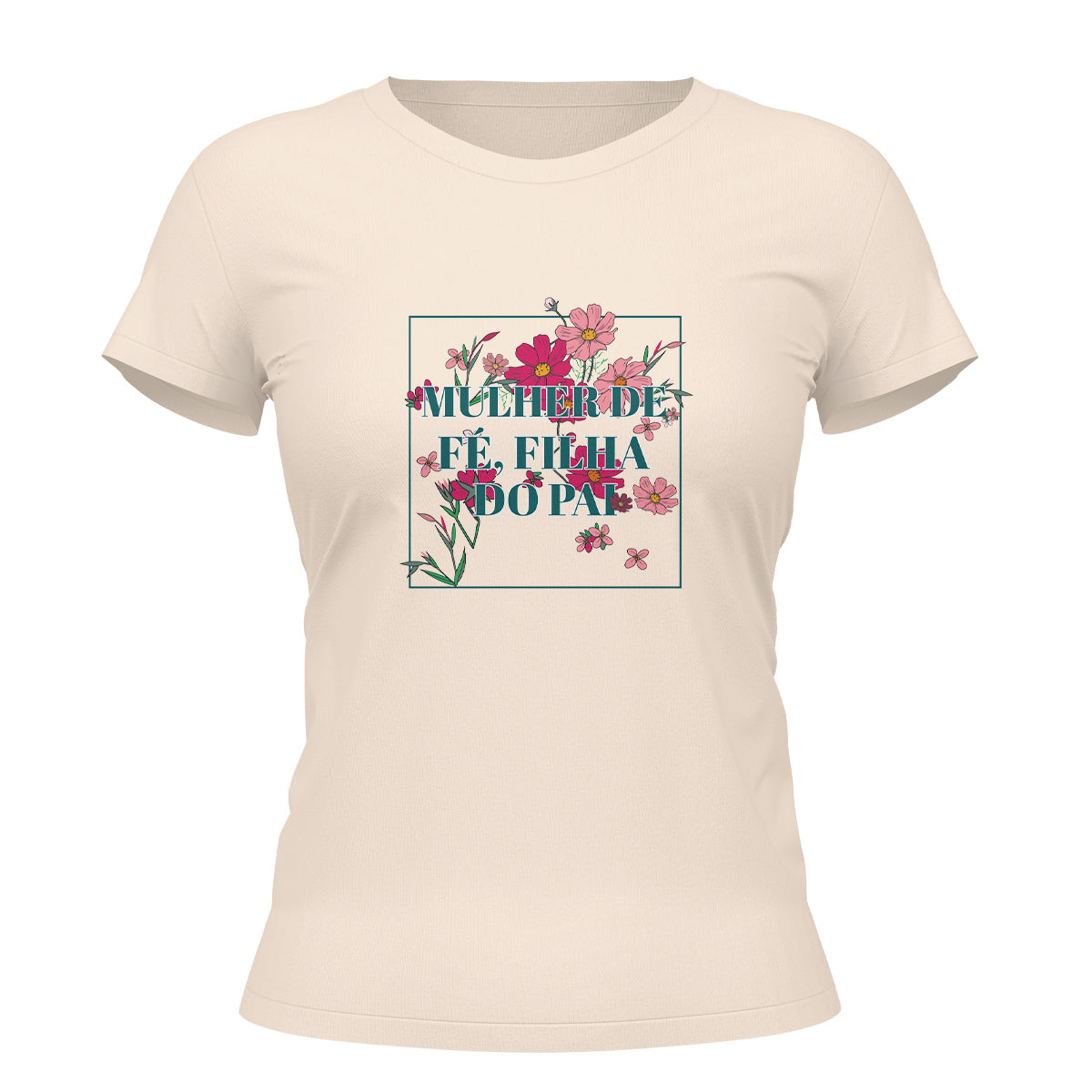 Camiseta Cristã Feminina - Mulher de fé | Off White