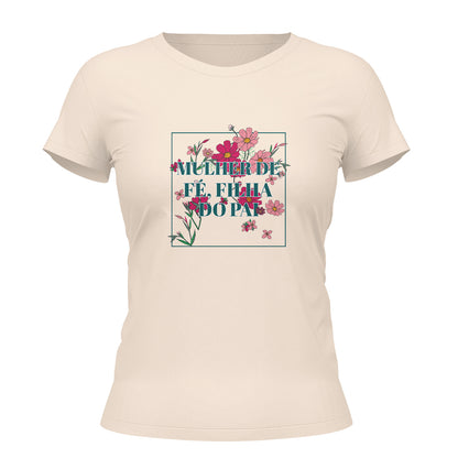 Camiseta Cristã Feminina - Mulher de fé | Off White