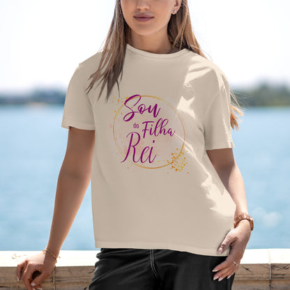 Camiseta Cristã Feminina - Sou filha do rei | Off White