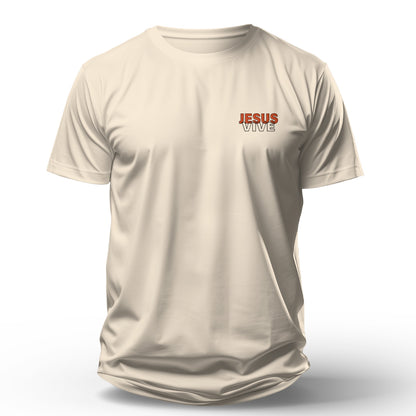Camiseta Cristã Masculina - Jesus Vive | Off White