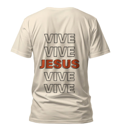 Camiseta Cristã Masculina - Jesus Vive | Off White