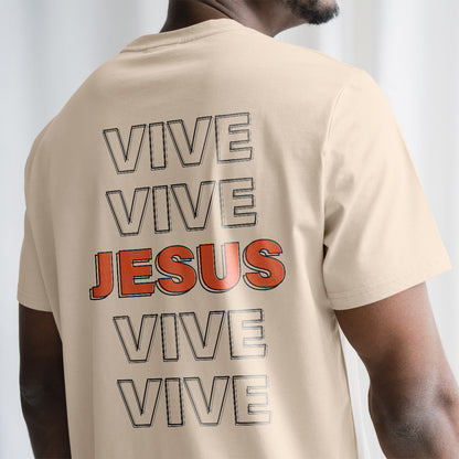 Camiseta Cristã Masculina - Jesus Vive | Off White