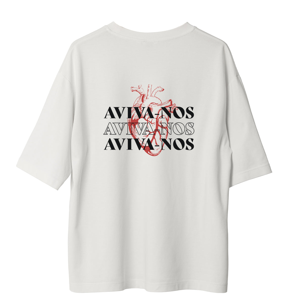 Camiseta Cristã Oversized - Aviva-nos | Branca