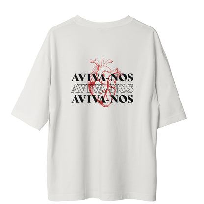 Camiseta Cristã Oversized - Aviva-nos | Branca