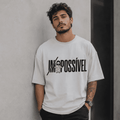 Camiseta Cristã Oversized - Impossível | Branca