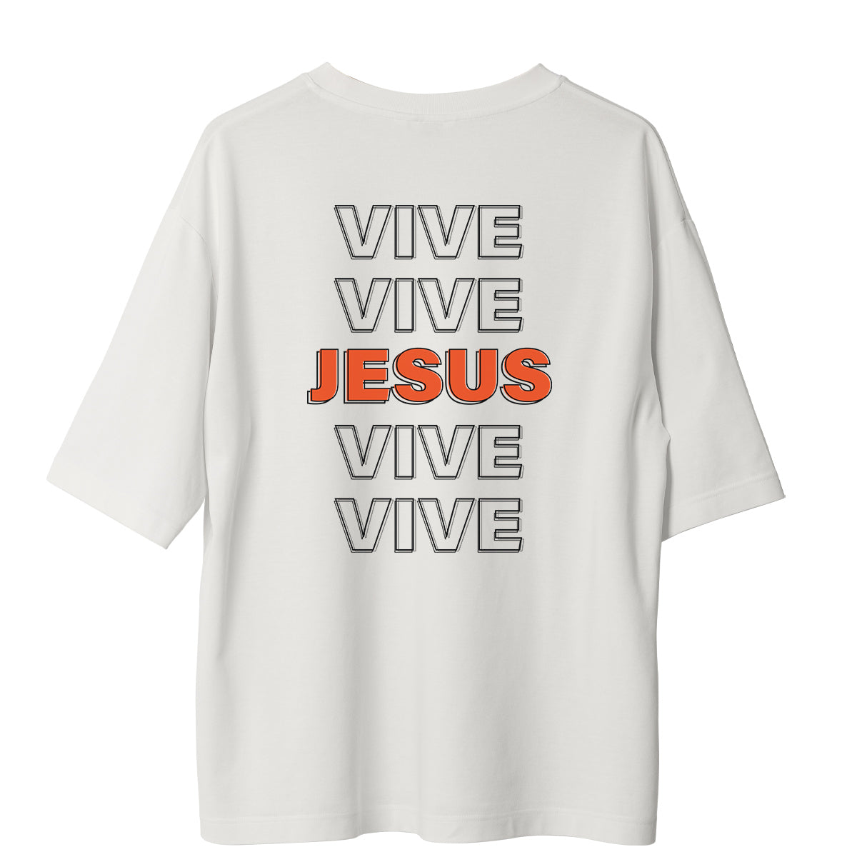Camiseta Cristã Oversized - Jesus Vive | Branca