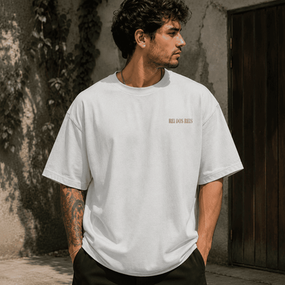 Camiseta Cristã Oversized - Rei Dos Reis | Branca