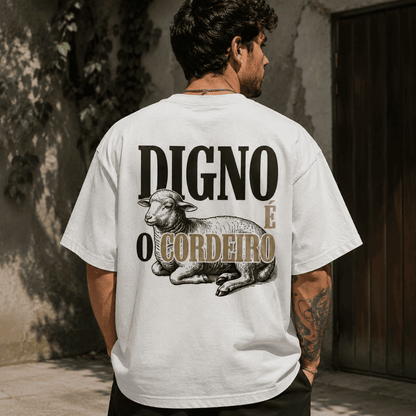 Camiseta Cristã Oversized - Rei Dos Reis | Branca
