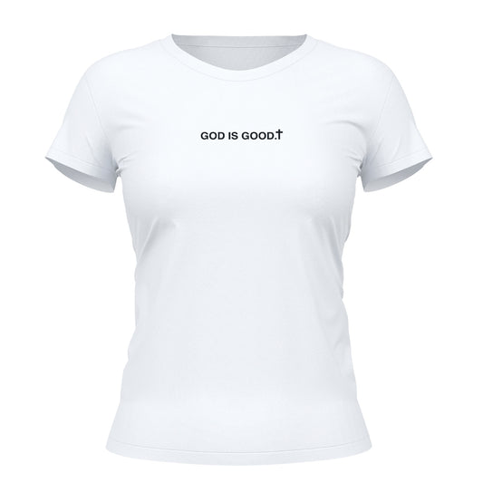 Camiseta Cristã Feminina - God Is Good | Branca
