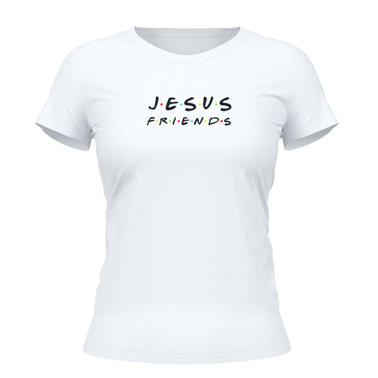 Camiseta Cristã Feminina - Jesus Friends | Branca