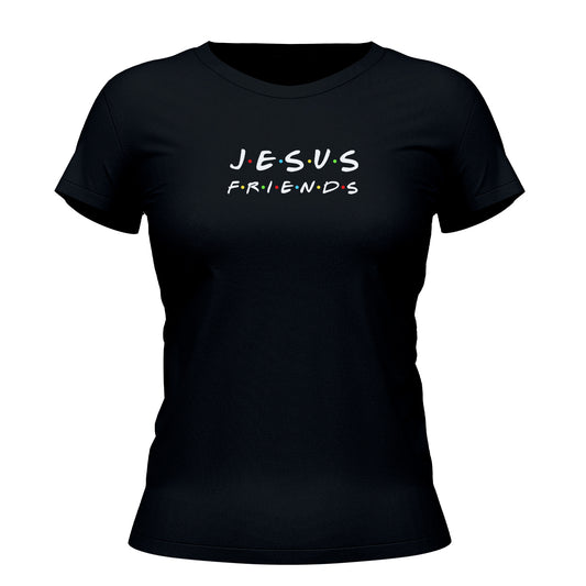 Camiseta Cristã Feminina - Jesus Friends | Preta