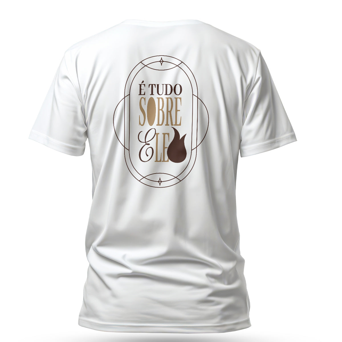 Camiseta Cristã Masculina - É Tudo Sobre Ele | Branca