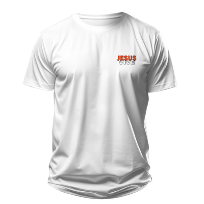 Camiseta Cristã Masculina - Jesus Vive | Branca