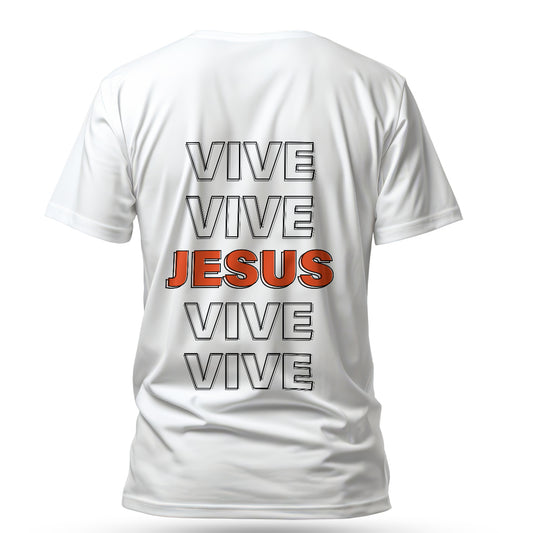 Camiseta Cristã Masculina - Jesus Vive | Branca