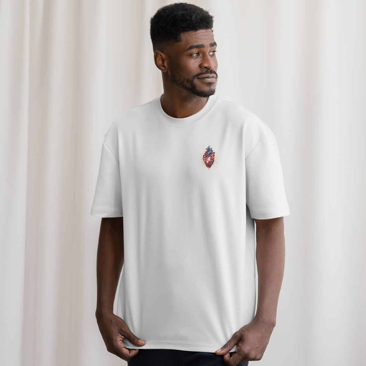 Camiseta Cristã Masculina - Sejam Santos | Branca