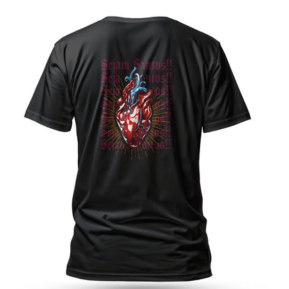 Camiseta Cristã Masculina - Sejam Santos | Preta