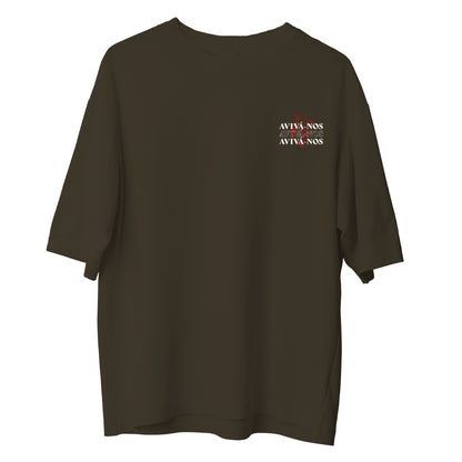 Camiseta Cristã Oversized - Aviva-nos | Ocre