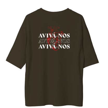 Camiseta Cristã Oversized - Aviva-nos | Ocre