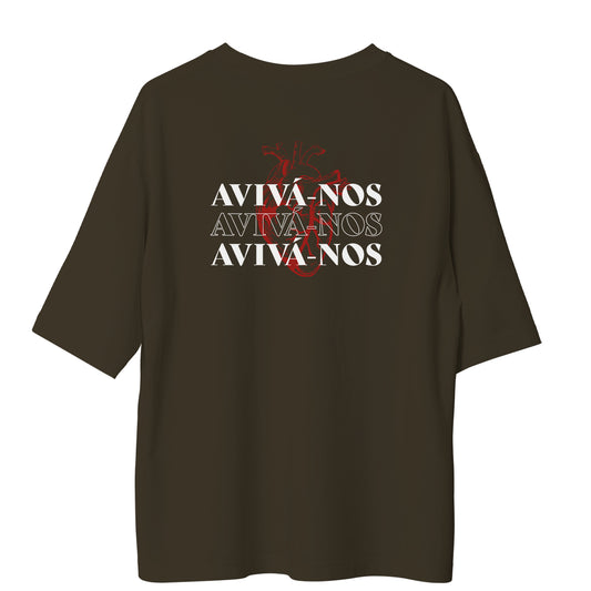 Camiseta Cristã Oversized - Aviva-nos | Ocre