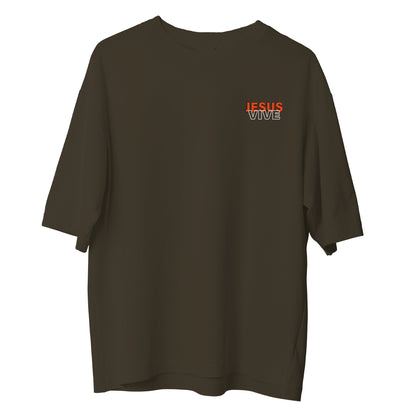 Camiseta Cristã Oversized - Jesus Vive | Ocre