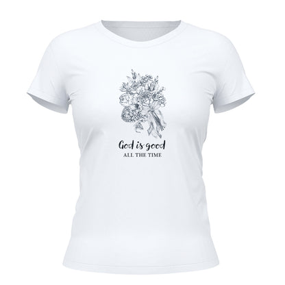 Camiseta Cristã Feminina - God Is Good All Time | Branca