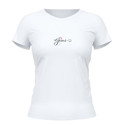 Camiseta Cristã Feminina - Jesus Coração | Branca