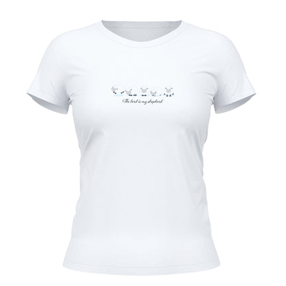 Camiseta Cristã Feminina - The Lord Is My Shepherd | Branca