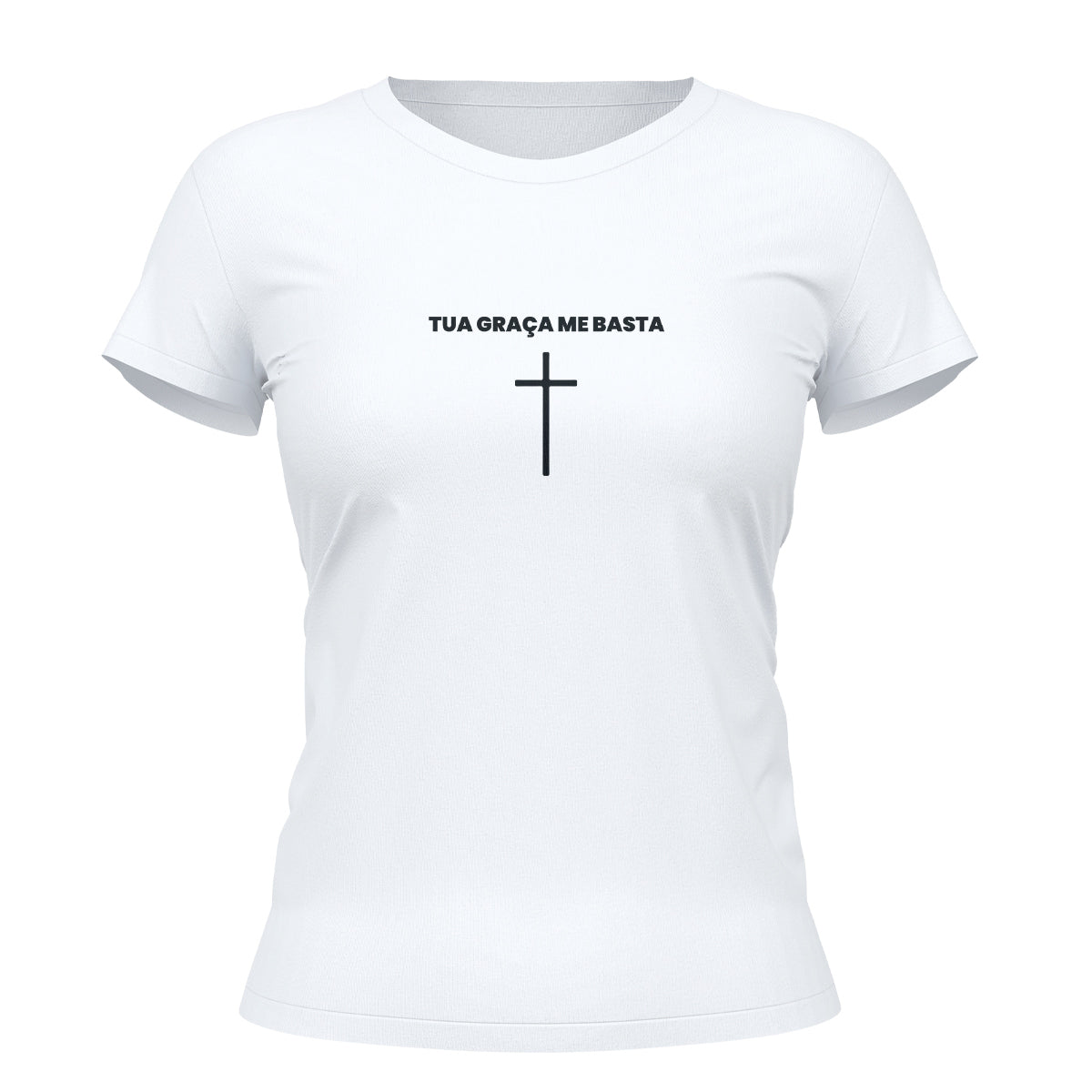 Camiseta Cristã Feminina - Tua Graça Me Basta | Branca