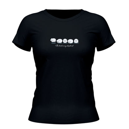 Camiseta Cristã Feminina - The Lord Is My Shepherd | Preta