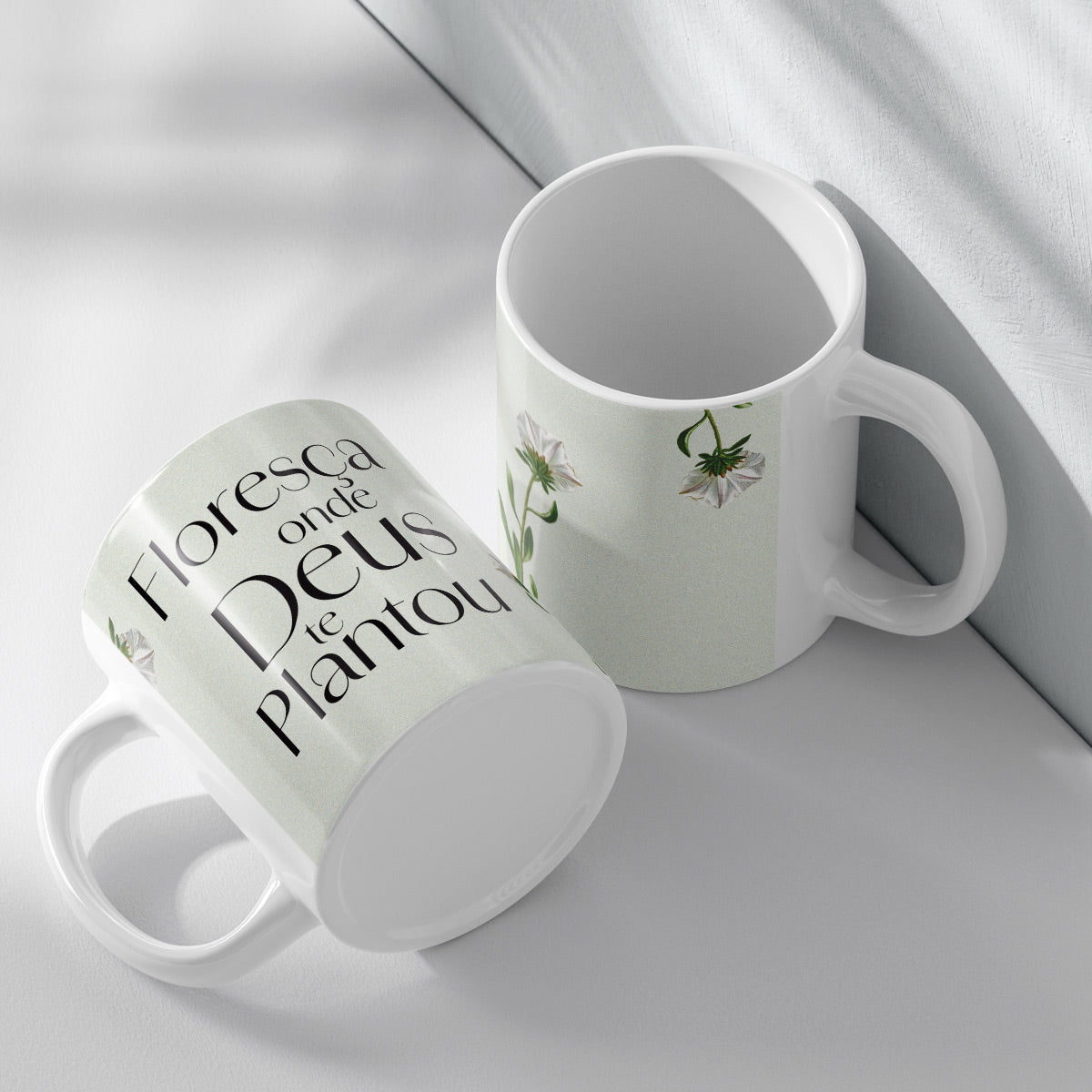 Caneca Floral Branca