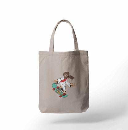 Kit Ecobag + Camiseta Feminina - Jesus e Skate | Branca