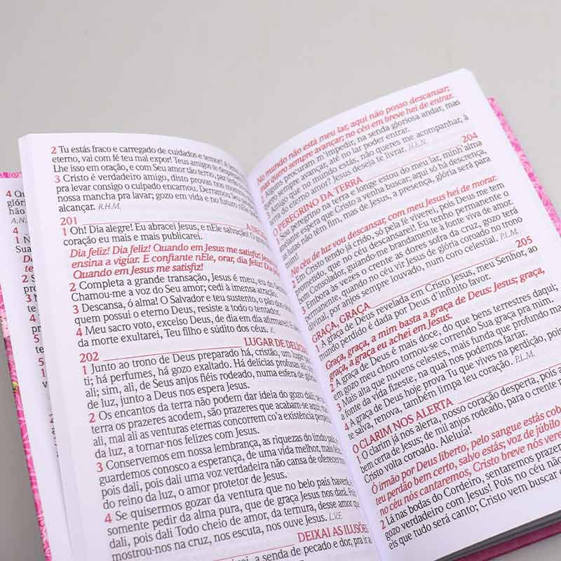 Harpa Avivada e Corinhos | Capa Dura | Letra Hipergigante | Floral Pink