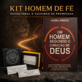 Kit Homem de Fé Devocional um homem segundo o coração de Deus | Adriel Ribeiro + Caixinha de promessas - Leão de Judá