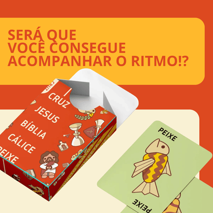 Jogo Bíblico - Cruz, Jesus, Bíblia, Cálice, Peixe - Penkal - 100 cartas
