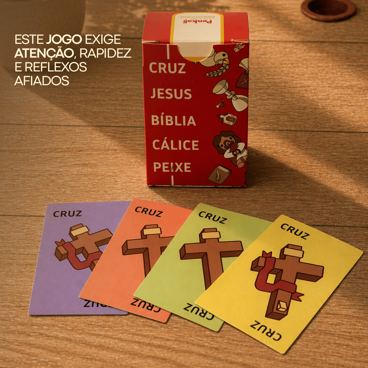 Jogo Bíblico - Cruz, Jesus, Bíblia, Cálice, Peixe - Penkal - 100 cartas