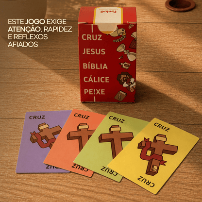 Jogo Bíblico - Cruz, Jesus, Bíblia, Cálice, Peixe - Penkal - 100 cartas