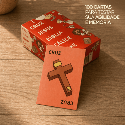 Jogo Bíblico - Cruz, Jesus, Bíblia, Cálice, Peixe - Penkal - 100 cartas
