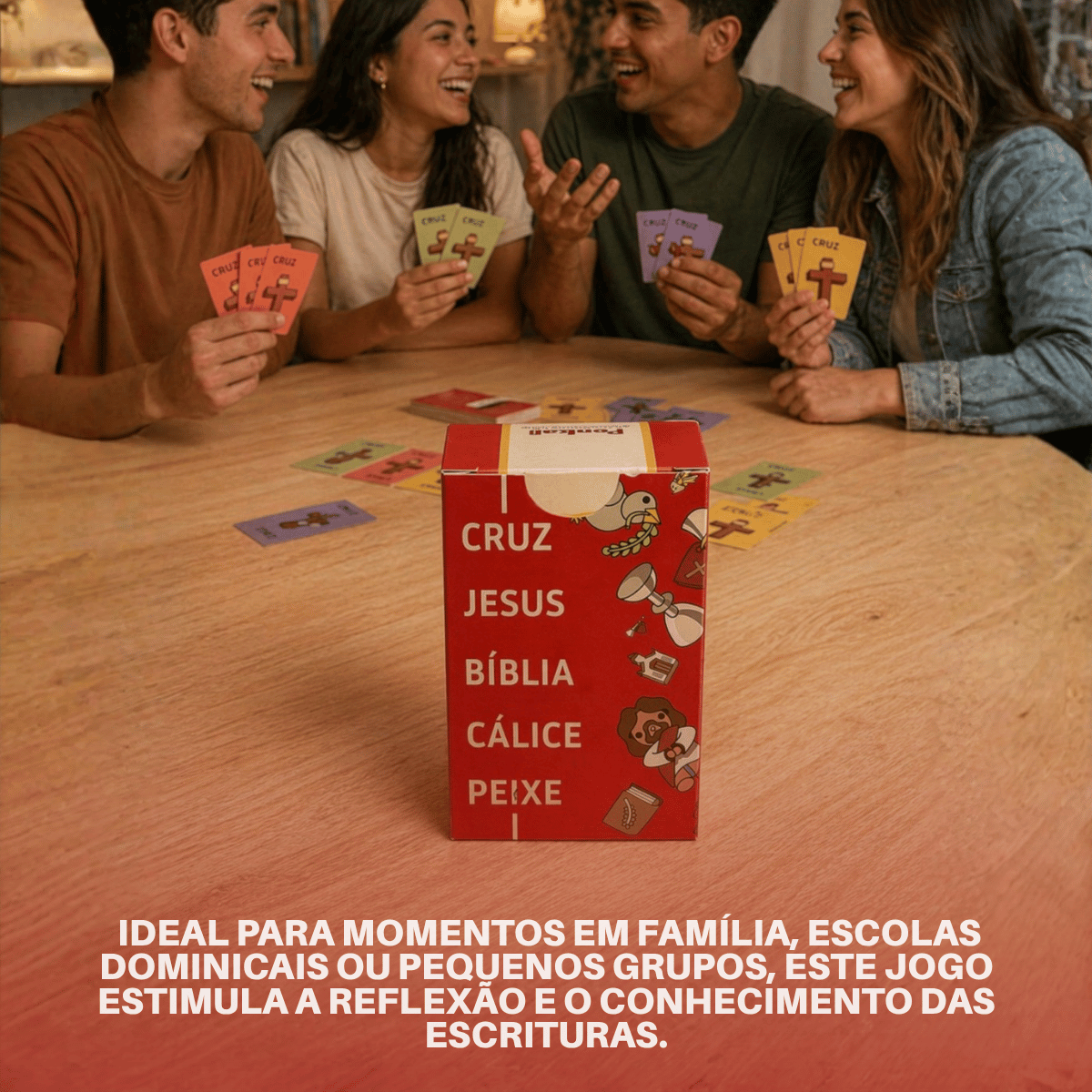 Jogo Bíblico - Cruz, Jesus, Bíblia, Cálice, Peixe - Penkal - 100 cartas