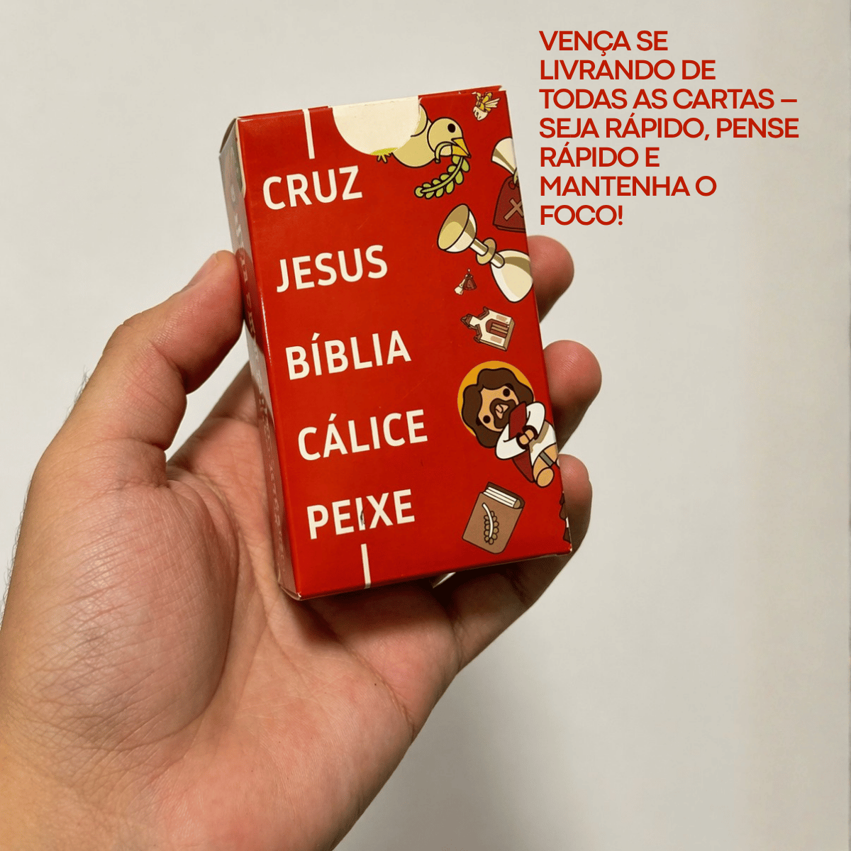 Jogo Bíblico - Cruz, Jesus, Bíblia, Cálice, Peixe - Penkal - 100 cartas