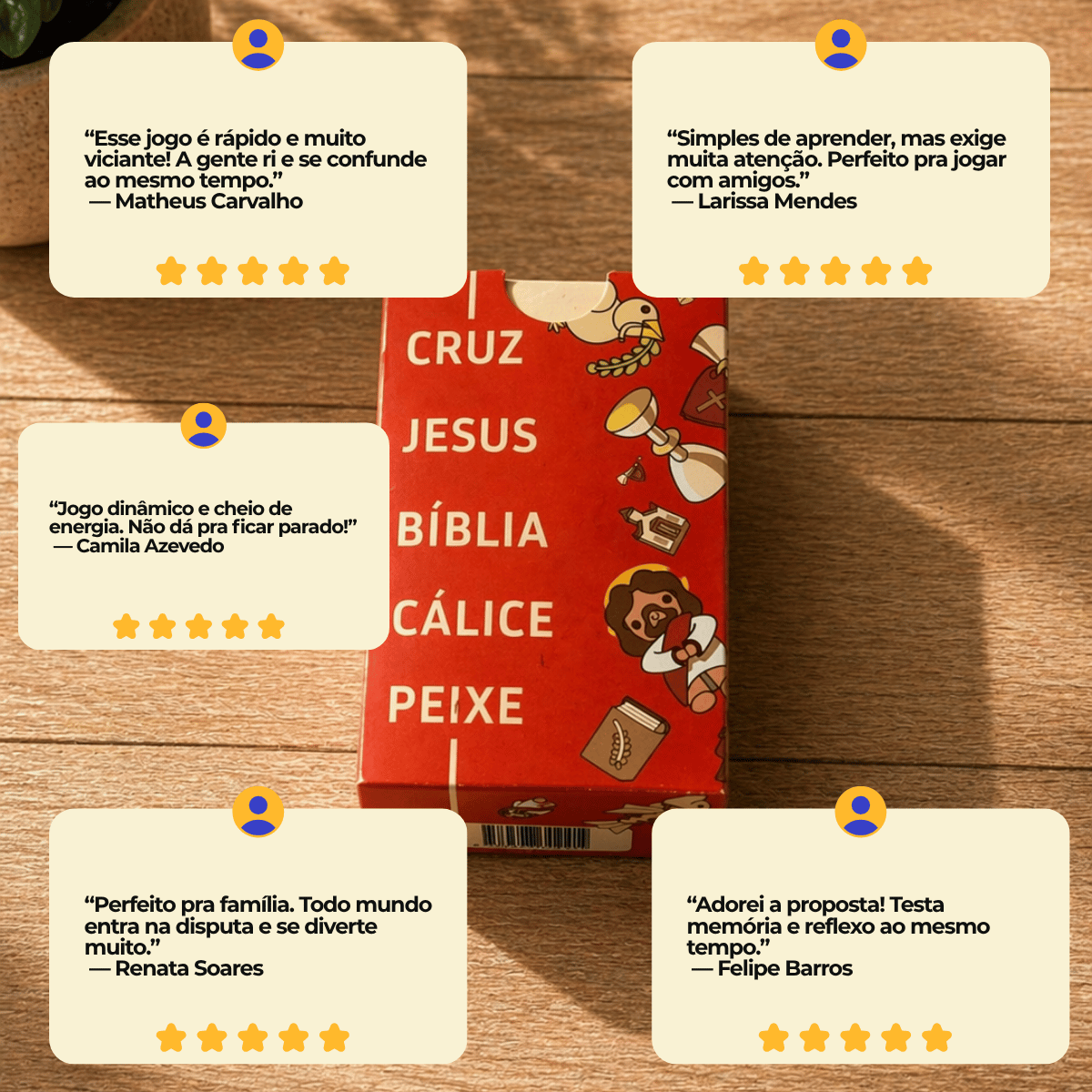 Jogo Bíblico - Cruz, Jesus, Bíblia, Cálice, Peixe - Penkal - 100 cartas