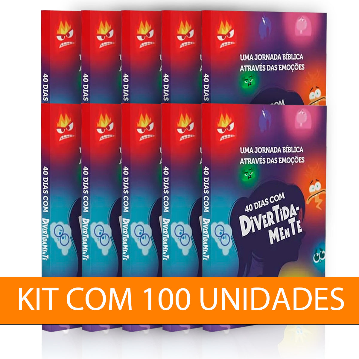 Kit 100 UN | Devocional | 40 Dias Com Divertidamente | Uma Jornada Bíblica Através Das Emoções | Penkal | Português