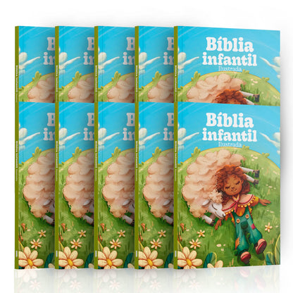Kit 10 Bíblias Infantis - Ovelinhas