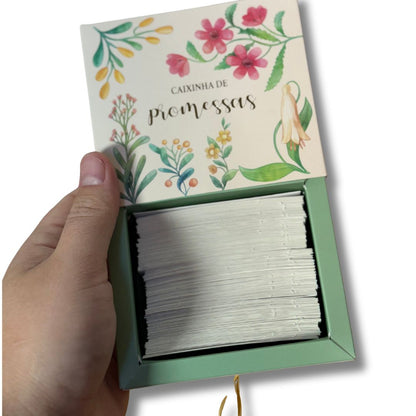Kit 10 Caixinhas de Promessas | Flores Verde